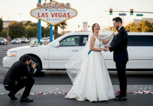 How to plan a luxury Vegas wedding photo session with limo